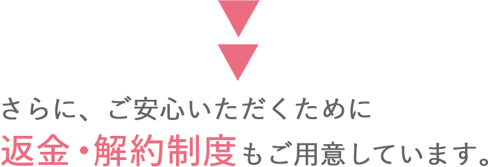 さらに、ご安心いただくために返金・解約制度もご用意しています。