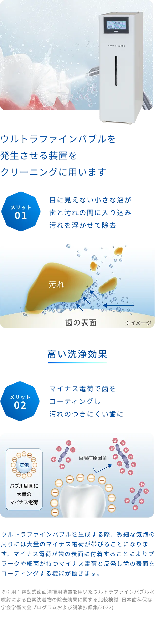 ウルトラファインバブルを発生させる装置をクリーニングに用います